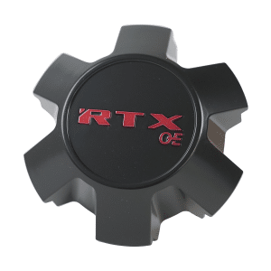RTX 7487K130BB1M5OE - Center Cap Satin Black RTXoe Red Embossed Black Background