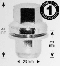 Ceco 711148 - (1) Chrome Range Rover OEM Mag Style Nut & Washer 14X1.5 47mm 22mm Hex