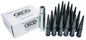 Ceco SPIKE5810-8BK - (32) BLACK SPIKE NUT 1PC W/LOCK 9/16" 112mm Lenght 19mm Hex