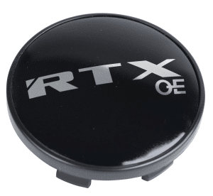 RTX 210K62ABOE - Center Cap Gloss Black RTXoe Chrome Black Background